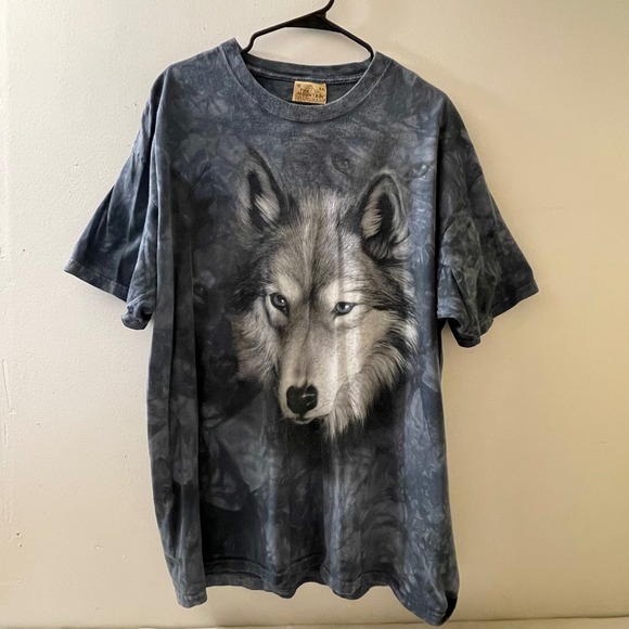 The Mountain Wolf Face Size XXL Graphic T Shirt Tie Dye USA Made - Picture 2 of 8